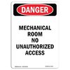 Signmission OSHA Sign, 24" H, 18" W, Rigid Plastic, Portrait Mechanical Room No Unauthorized Access, Portrait OS-DS-P-1824-V-1675